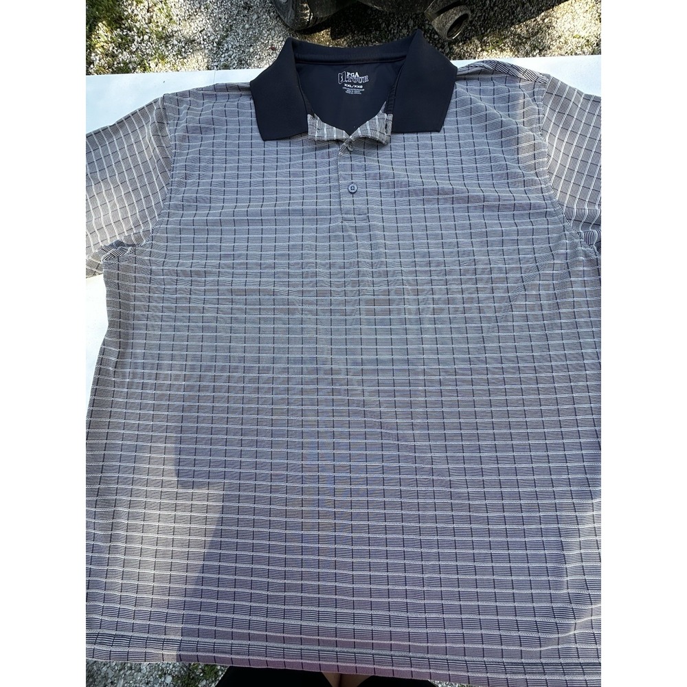 PGA Tour Golf Polo Shirt Men Size XXL Short Sleeve Black & Gray Pattern - Picture 2 of 6